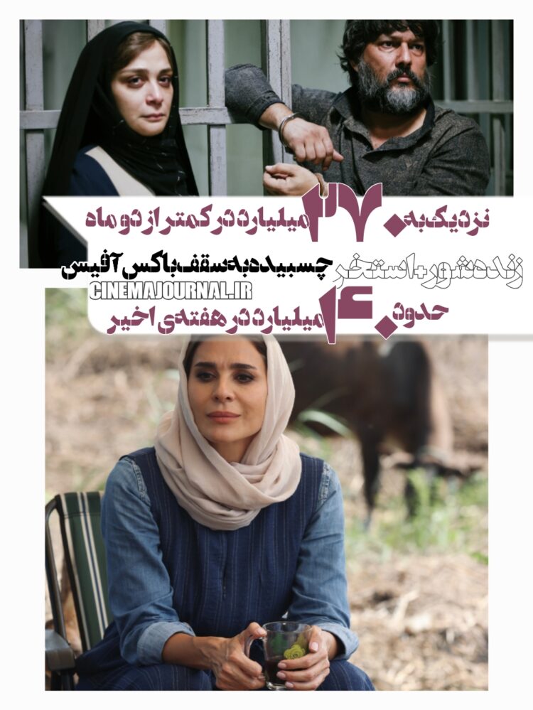 فیلمهای «زنده‌شور» و «استخر» چسبیده به سقف باکس‌آفیس⇐حدود ۴۰ میلیارد فقط در هفته‌ی اخیر/نزدیک به ۲۷۰میلیارد در کمتر از دو ماه